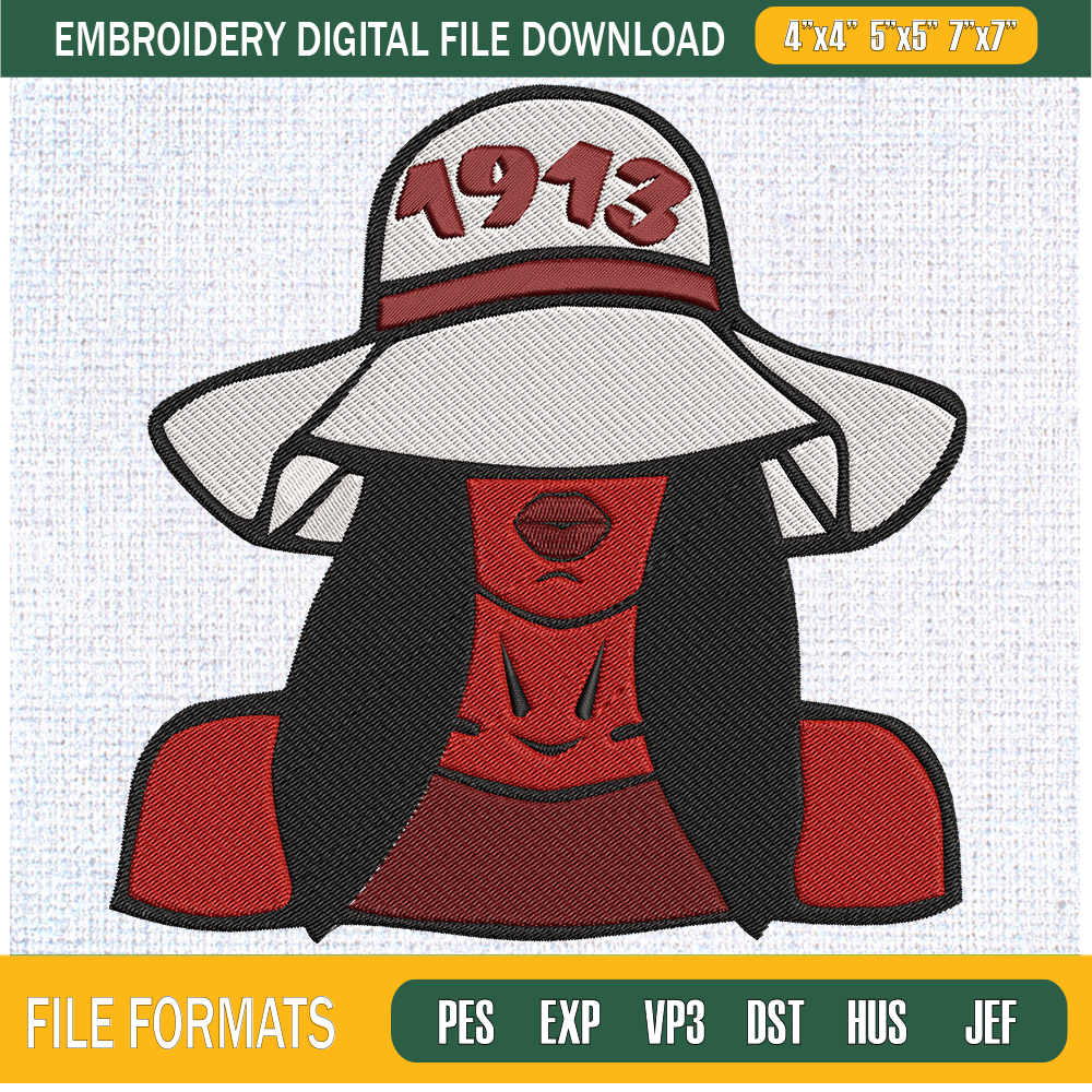 1913 Girl Afro Beautiful Embroidery Designs, Historically Black Colleges and Universities Machine Embroidery Design, Machine Embroidery Designs - Premium & Orig