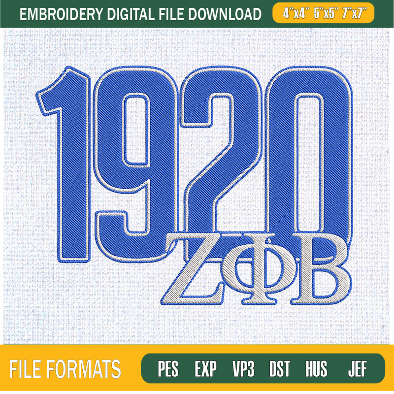 1920 Zeta Phi Beta Embroidery Designs, Historically Black Colleges and Universities Machine Embroidery Design, Machine Embroidery Designs - Premium & Original S