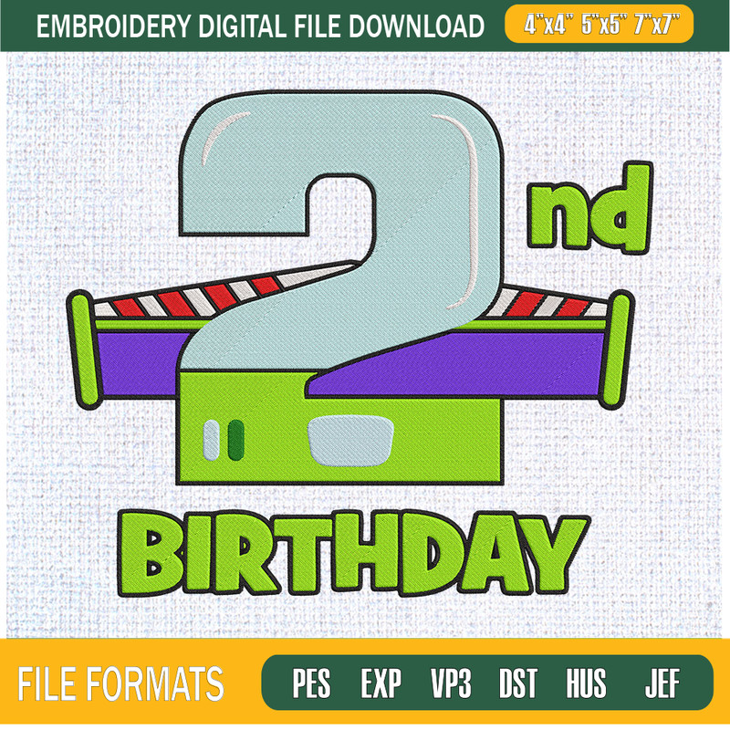 2nd Birthday Buzz Embroidery Designs, Birthday Machine Embroidery Design, Machine Embroidery Designs - Premium & Original SVG Cut Files.jpg
