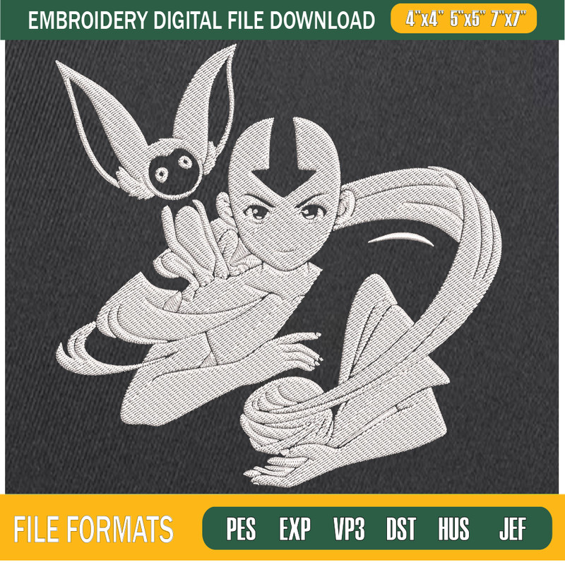 Aang And Momo Embroidery Designs, Avatar Machine Embroidery Design, Machine Embroidery Designs - Premium & Original SVG Cut Files.jpg