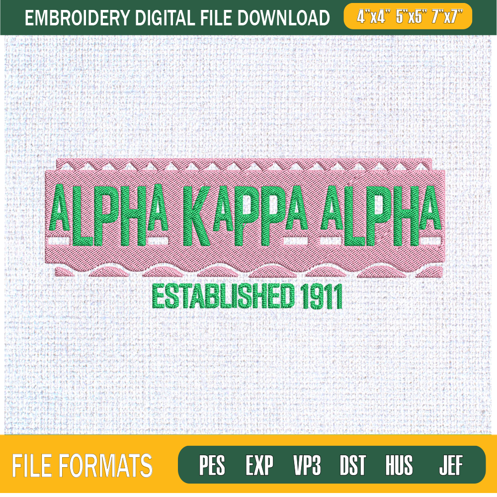 Alpha Kappa Alpha Embroidery Designs, Historically Black Colleges and Universities Machine Embroidery Design, Machine Embroidery Designs - Premium & Original SV