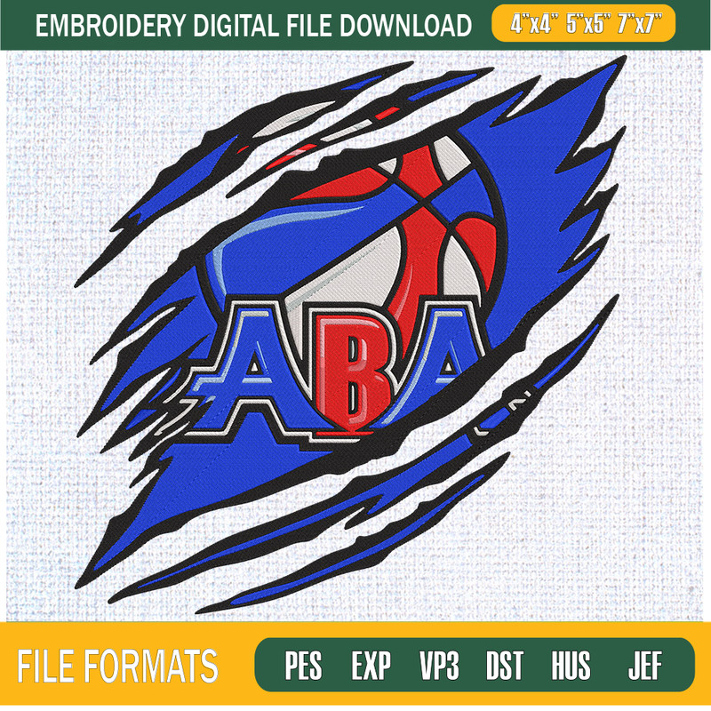 American Basketball Association NBA Claws Embroidery Designs, American Basketball Association Machine Embroidery Design, Machine Embroidery Designs - Premium &