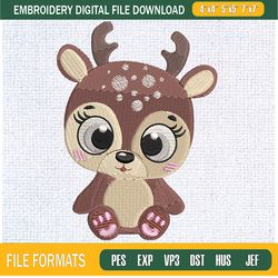 Baby Deer With Cute Eyes Embroidery Designs, Baby Deer Machine Embroidery Design,Embroidery Design,Embroidery svg,Machin