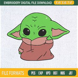 Baby Yoda Cute Hand Embroidery Designs, Baby Yoda Machine Embroidery Design, Mac,Embroidery Design,Embroidery svg,Machin