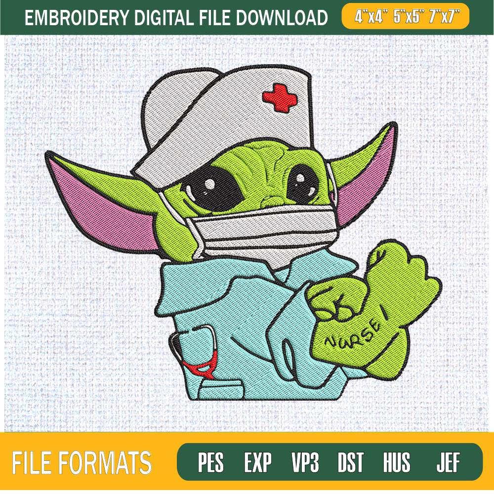 Baby Yoda Nurse Embroidery Designs, Baby Yoda Machine Embroidery Design, Machine Embroidery Designs - Premium & Original SVG Cut Files.jpg