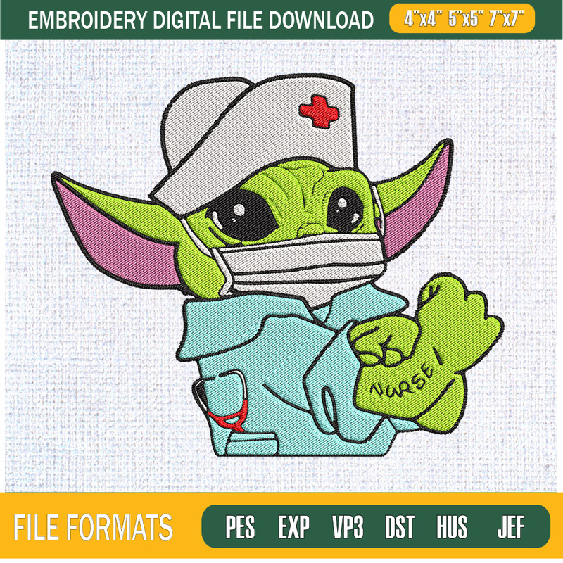 Baby Yoda Nurse Embroidery Designs, Baby Yoda Machine Embroidery Design, Machine Embroidery Designs - Premium & Original SVG Cut Files.jpg