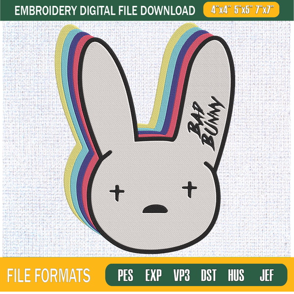 Bad Bunny Bunny Embroidery Designs, Rapper Uss Machine Embro | Inspire ...