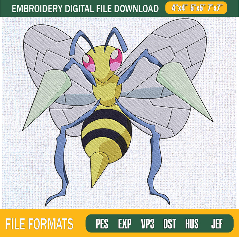 Beedrill Pokemon Embroidery Designs, Pokemon Machine Embroidery Design, Machine Embroidery Designs - Premium & Original SVG Cut Files.jpg