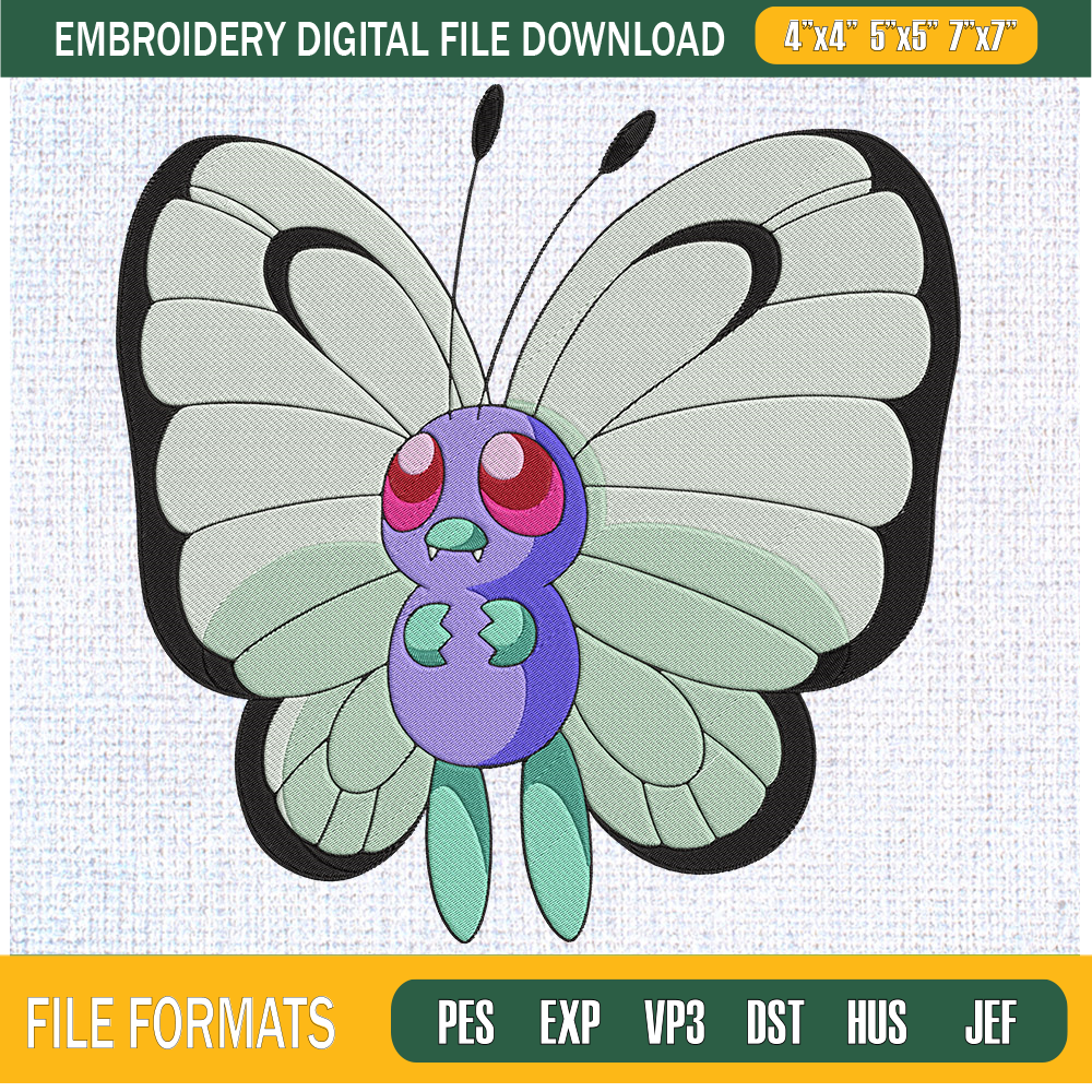 Butterfree Pokemon Embroidery Designs, Pokemon Machine Embroidery Design, Machine Embroidery Designs - Premium & Original SVG Cut Files.jpg
