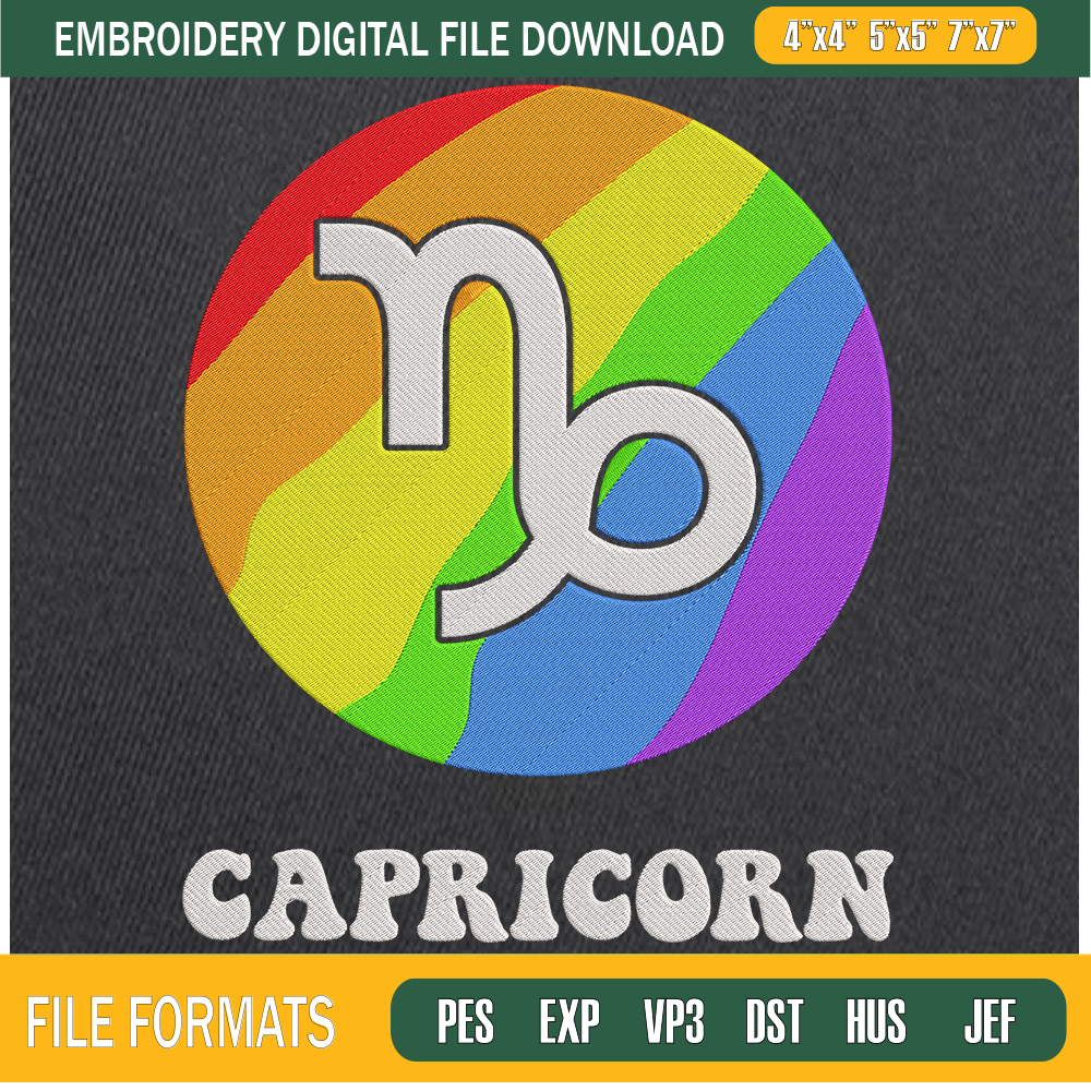 Capricorn Embroidery Designs, LGBT Zodiac Machine Embroidery Design, Machine Embroidery Designs - Premium & Original SVG Cut Files.jpg