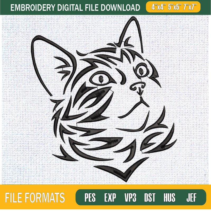 Cat Head Embroidery Designs, Cat Machine Embroidery Design, Machine Embroidery Designs - Premium & Original SVG Cut Files.jpg