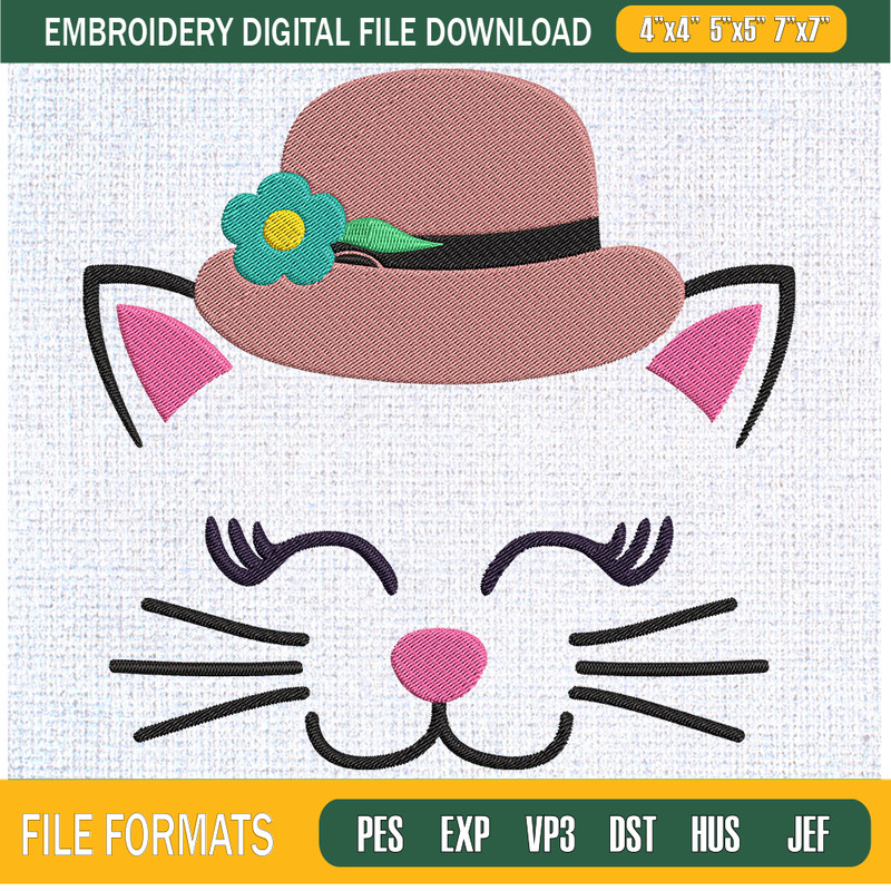 Cat Head Hat Embroidery Designs, Cat Machine Embroidery Design, Machine Embroidery Designs - Premium & Original SVG Cut Files.jpg