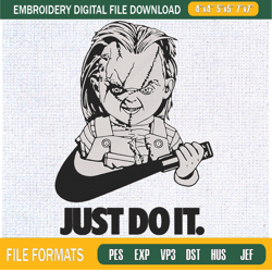 chucky just do it embroidery designs, nike horror machine embroidery design, mac,embroidery design,embroidery svg,machin