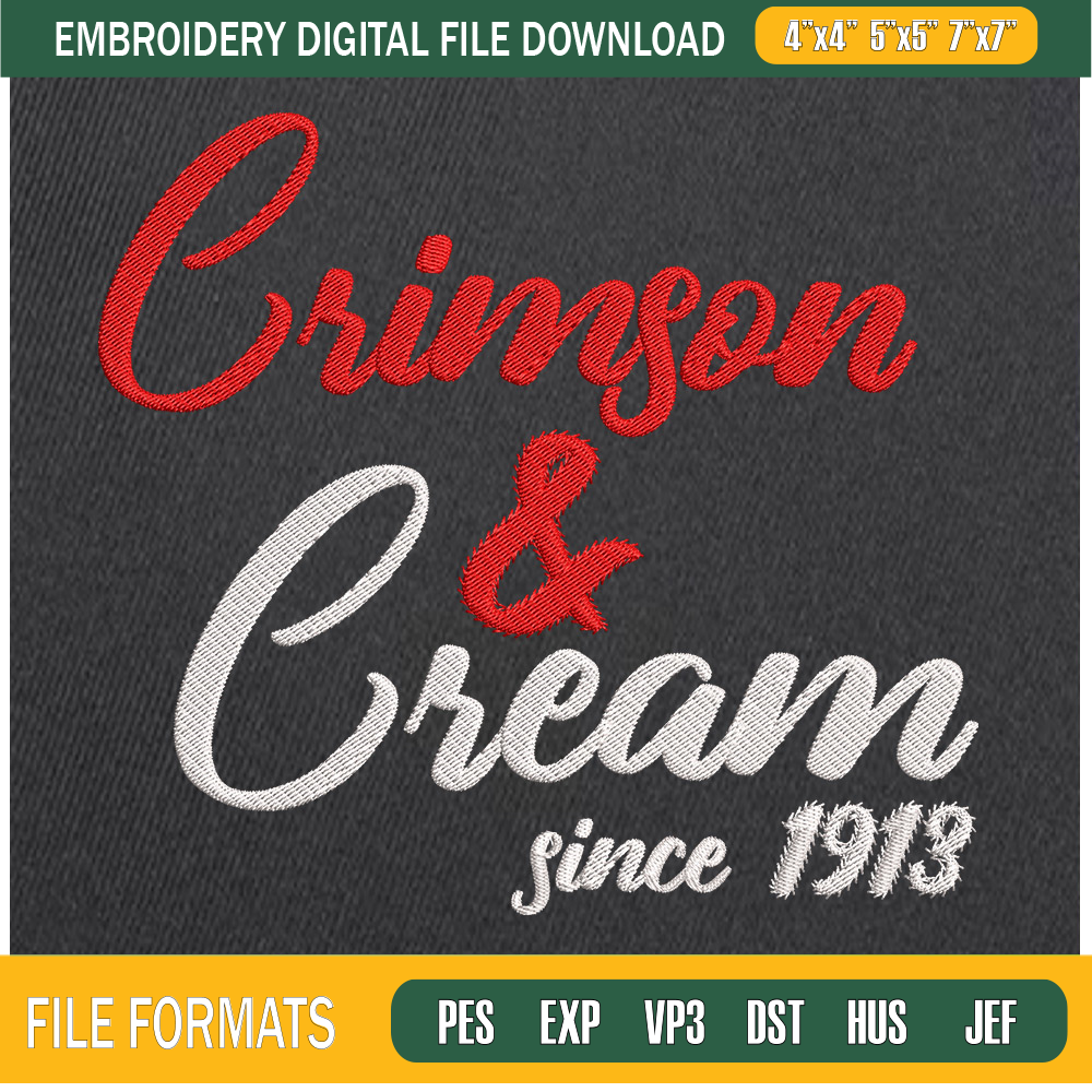 Crimson And Cream Since 1913 Embroidery Designs, Historically Black Colleges and Universities Machine Embroidery Design, Machine Embroidery Designs - Premium &