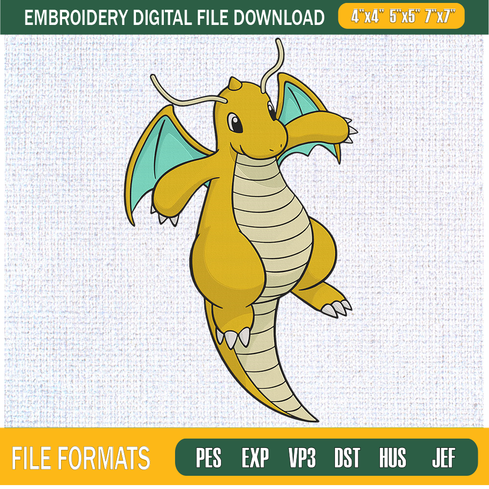 Dragonite Pokemon Embroidery Designs, Pokemon Machine Embroidery Design, Machine Embroidery Designs - Premium & Original SVG Cut Files.jpg