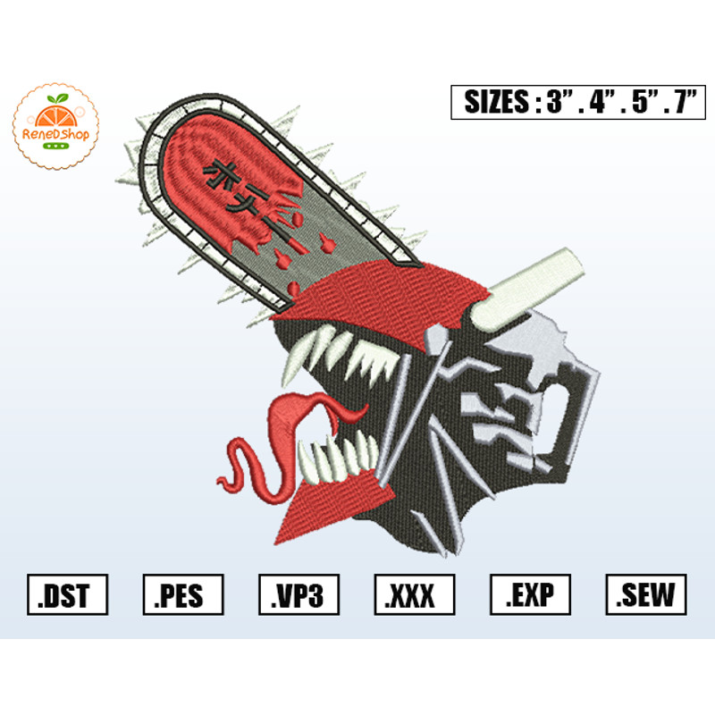 Chainsaw Man Embroidery Design File,Chainsaw Man Anime Embroidery Design,Machine Embroidery Design file,Instant Download.jpg