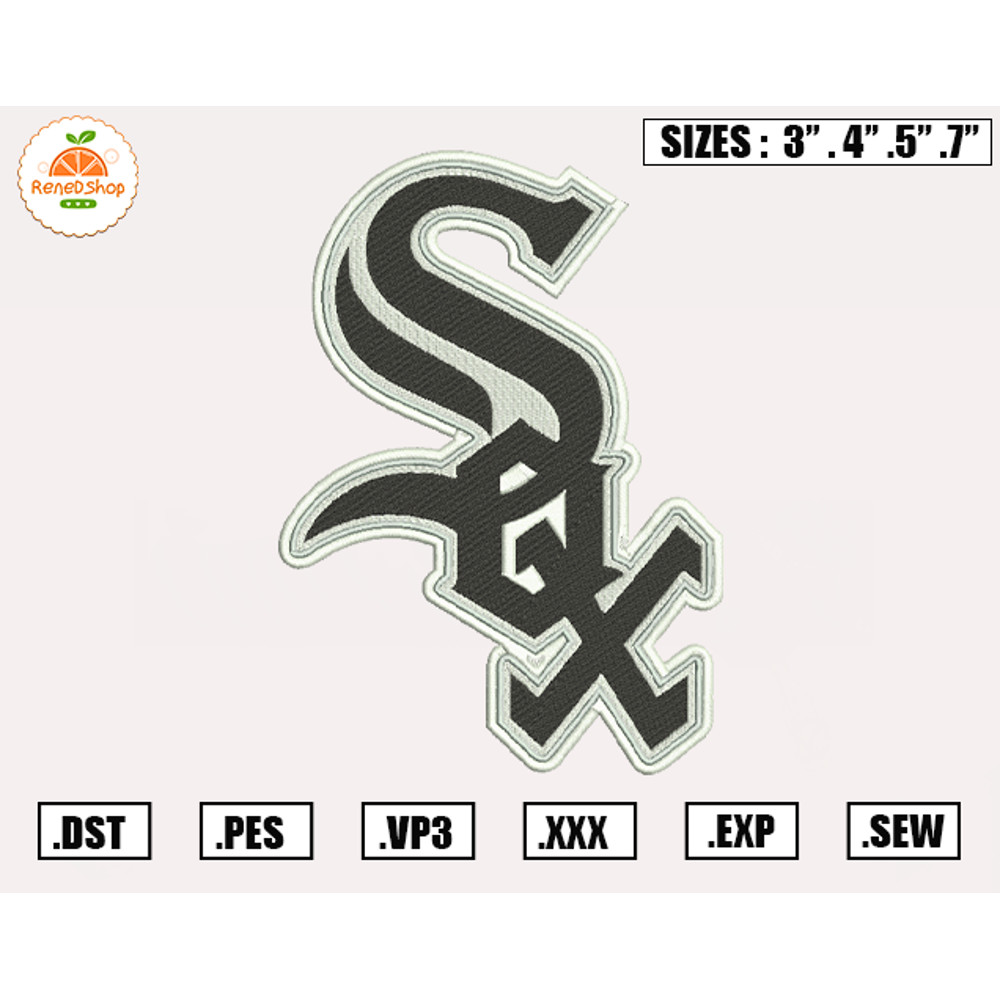 Chicago White Sox Embroidery Designs, MLB Logo Embroidery Files, Machine Embroidery Design File, Digital Download.jpg