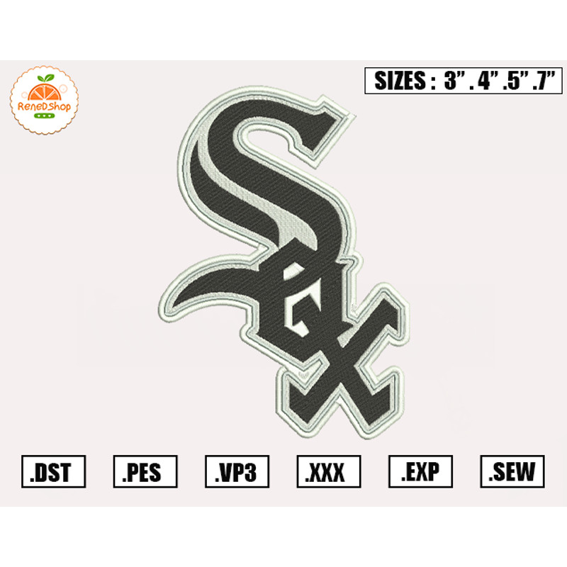 Chicago White Sox Embroidery Designs, MLB Logo Embroidery Files, Machine Embroidery Design File, Digital Download.jpg