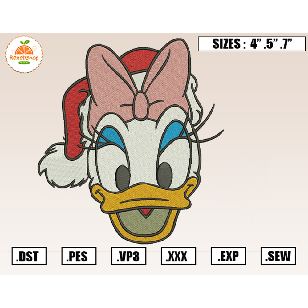 Donald Daisy Santa Christmas Embroidery Designs, Christmas Embroidery Design File Instant Download.jpg