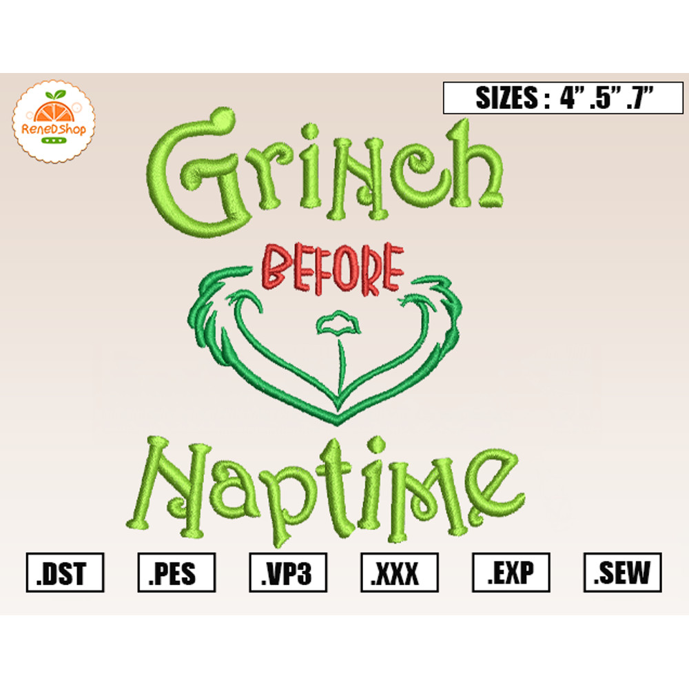 Grinch Before Naptime Embroidery Designs, Christmas Embroidery Design File Instant Download.jpg