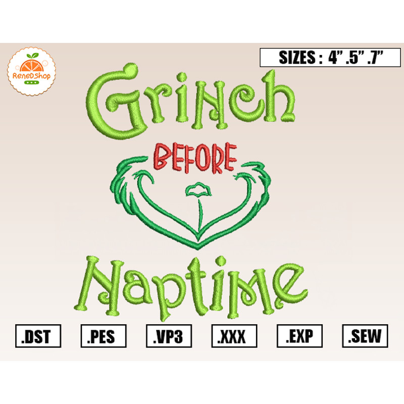 Grinch Before Naptime Embroidery Designs, Christmas Embroidery Design File Instant Download.jpg