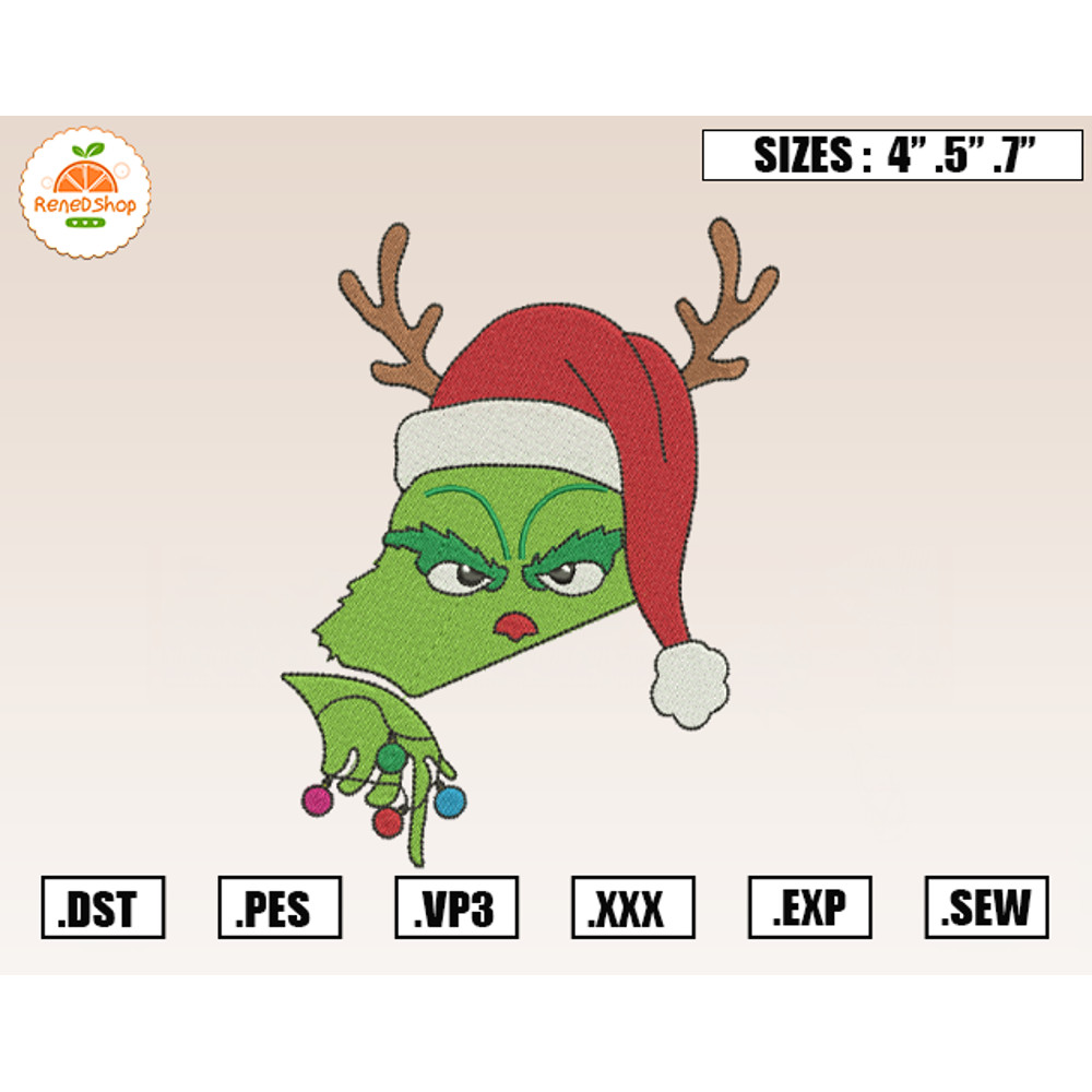 Grinch Christmas Embroidery Designs, Christmas Embroidery Design File Instant Download.jpg
