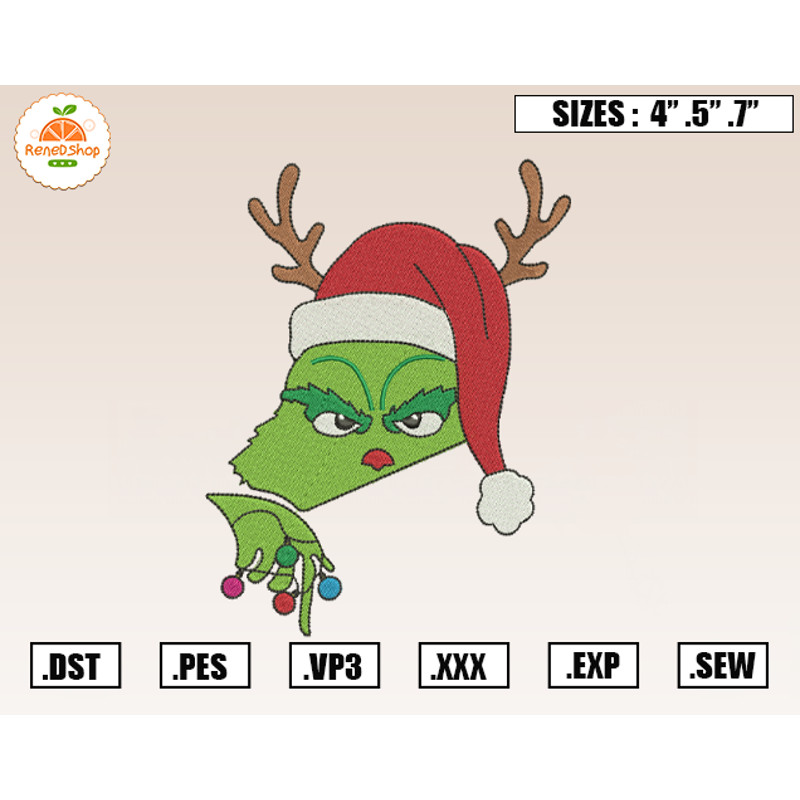 Grinch Christmas Embroidery Designs, Christmas Embroidery Design File Instant Download.jpg