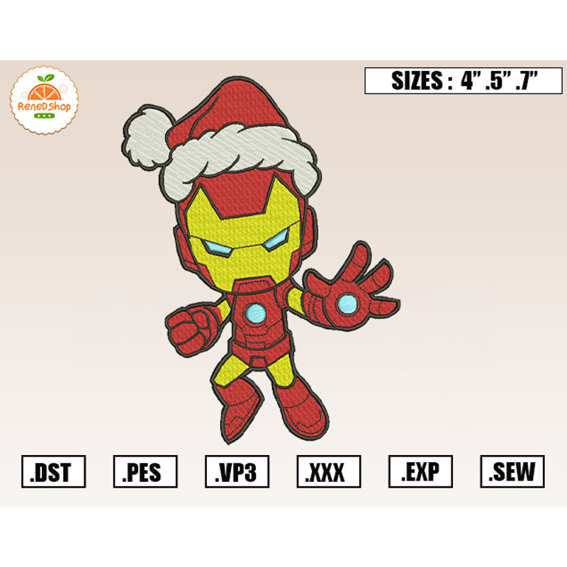 Iroman Santa Christmas Embroidery Designs, Christmas Embroidery Design File Instant Download.jpg