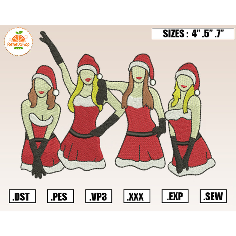 Merry Fetchmas Mean Girls Embroidery Designs, Christmas Embroidery Design File Instant Download.jpg