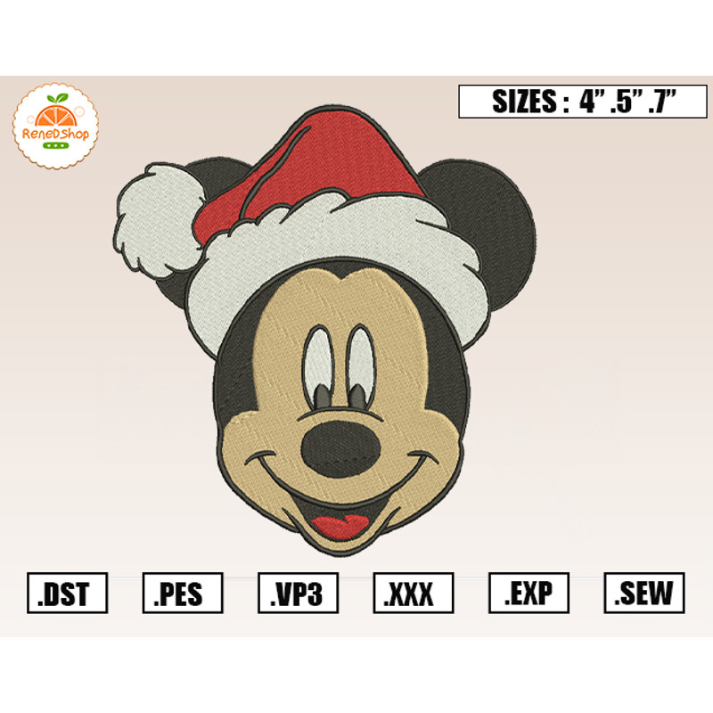 Mickey Santa Christmas Embroidery Designs, Christmas Embroidery Design File Instant Download 1.jpg
