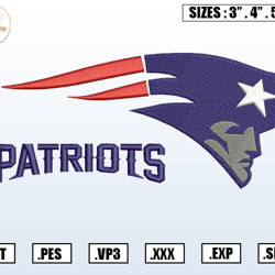 New England Patriots Embroidery Designs, NCAA Logo Embroidery Files, Machine Embroidery Pattern, Digital Download