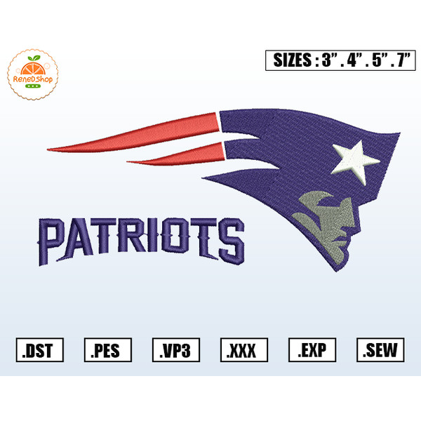 New England Patriots Embroidery Designs, NCAA Logo Embroidery Files, Machine Embroidery Pattern, Digital Download.jpg