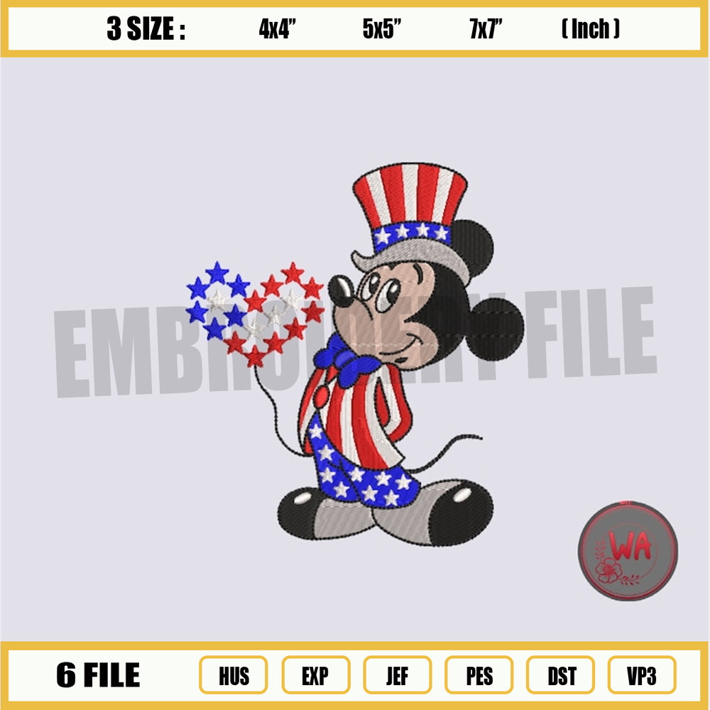 4th July Embroidery Design files, 4th July mickey embroidery machine files, mickey embroidery design digital files, 3siz.jpg