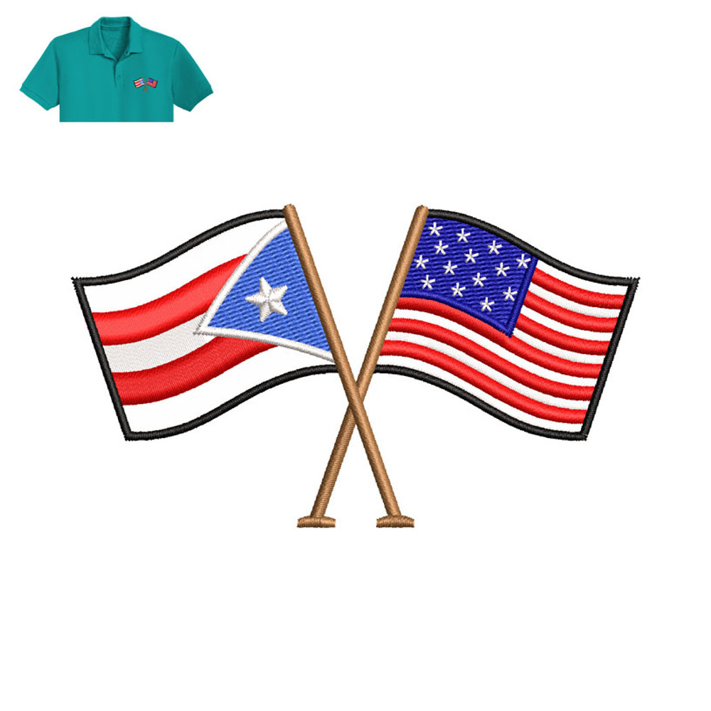 American And Puerto Rican Flag Embroidery logo for Polo Shirt..jpg