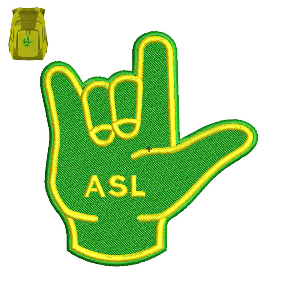 ASL Hand Embroidery logo for bag ..jpg