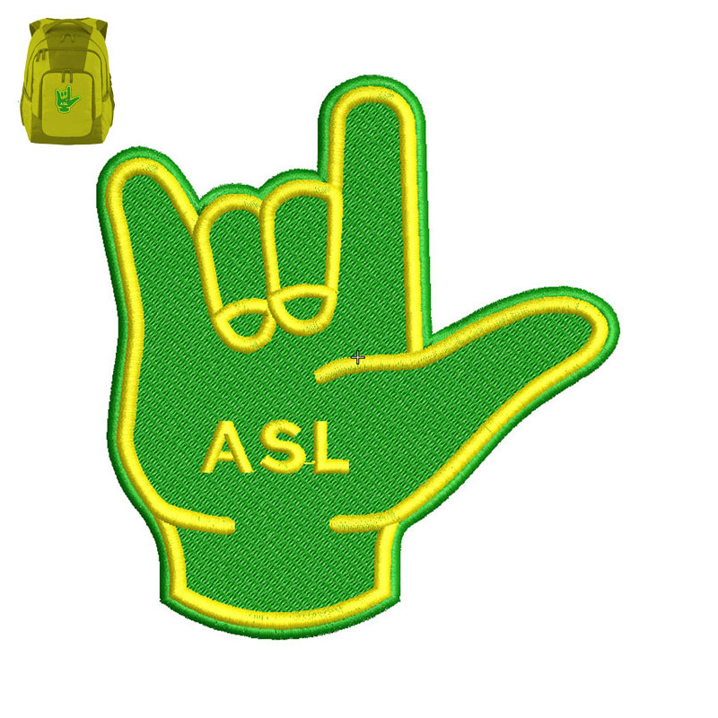 ASL Hand Embroidery logo for bag ..jpg