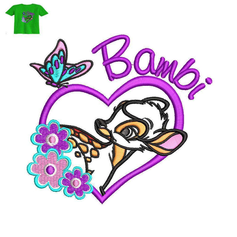 Bambi Deer Embroidery logo for Baby T Shirt..jpg