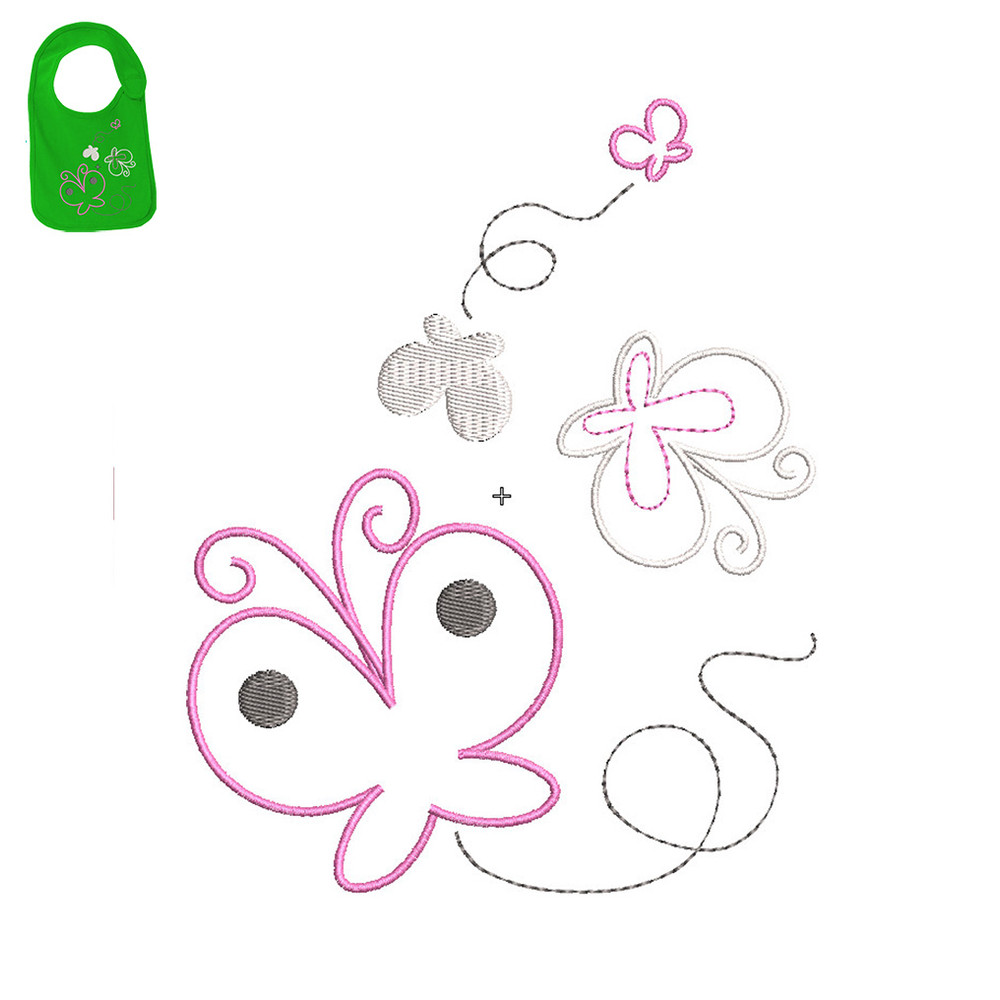 Best Butterflies Embroidery logo for Baby Bib ..jpg