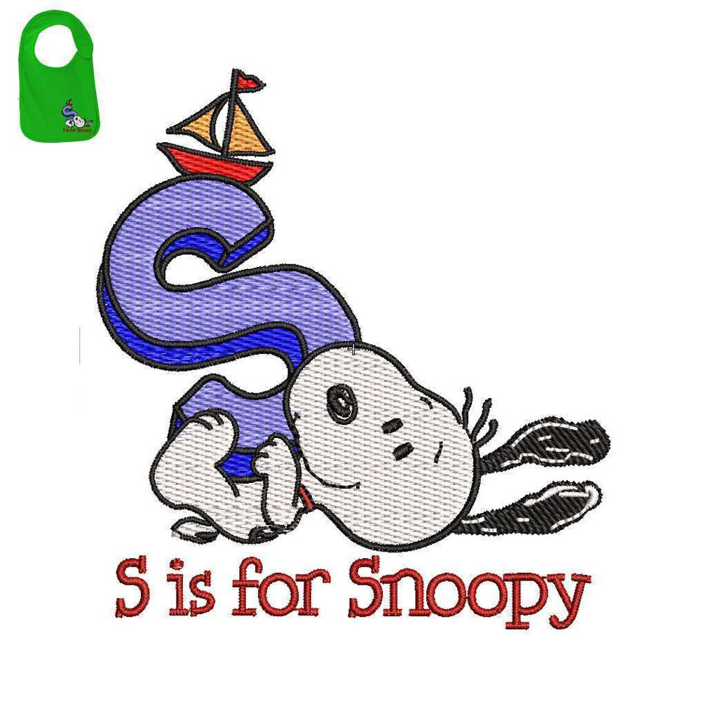 Best Snoopy Embroidery logo for Baby Bib..jpg