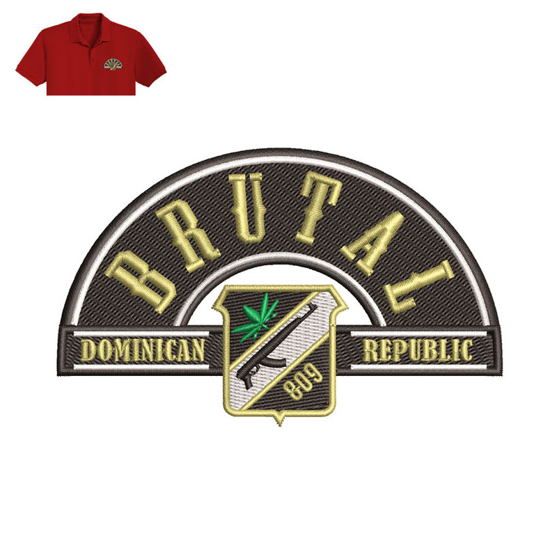 Brutal Dominican Republic Embroidery logo for Polo Shirt..jpg