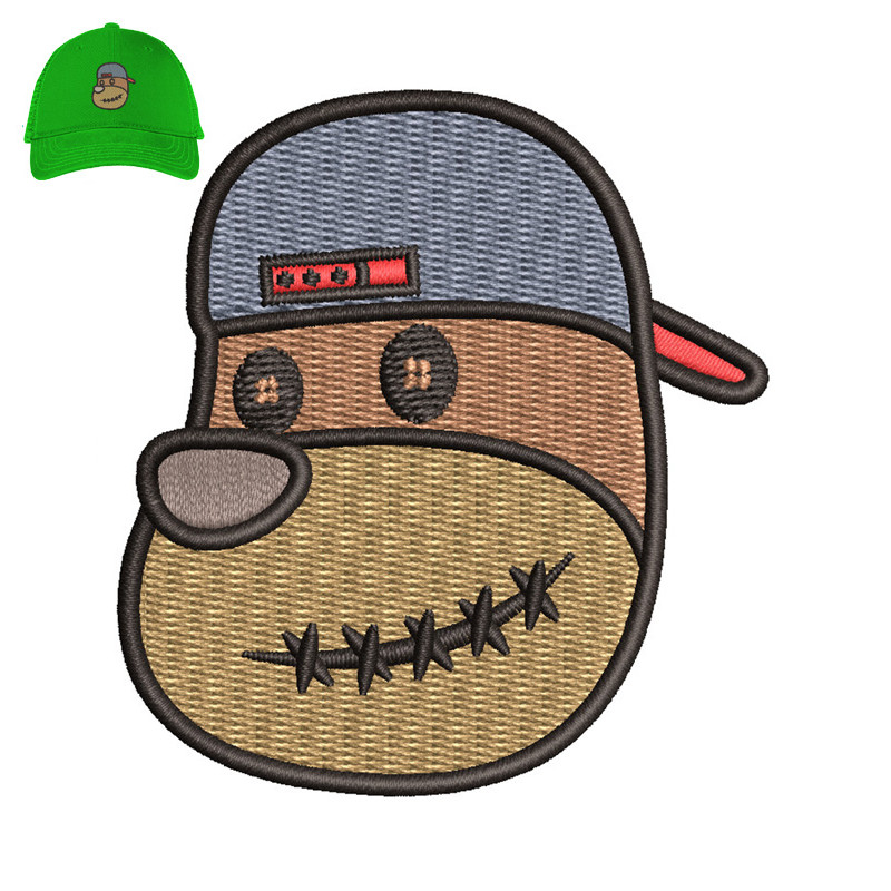 Cartoon Head 3d puff Embroidery logo for Cap..jpg
