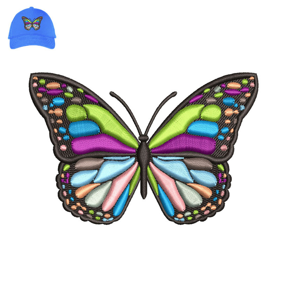 Colorful Butterfly Embroidery logo for Cap..jpg