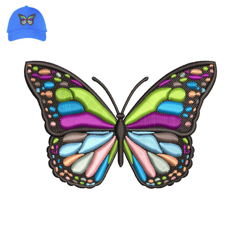 Colorful Butterfly Embroidery logo for Cap..jpg