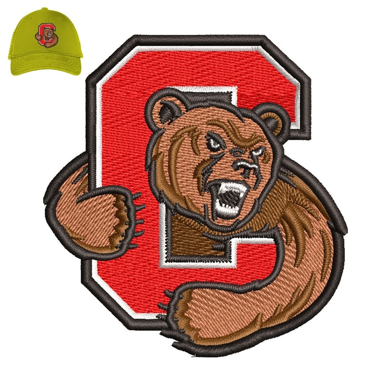 Comell Baseball 3d puff Embroidery logo for Cap ..jpg