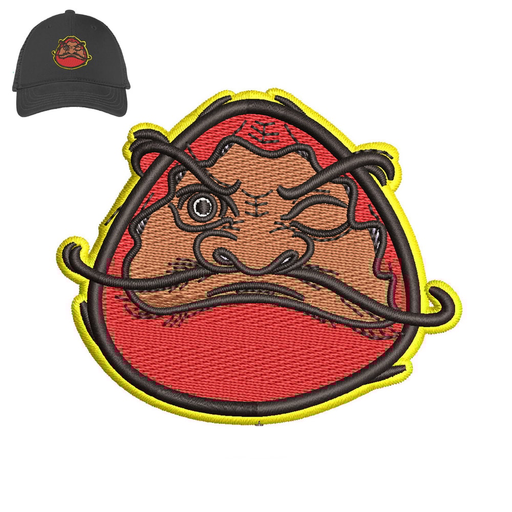 Daruma Japanese 3d puff Embroidery logo for Cap ..jpg