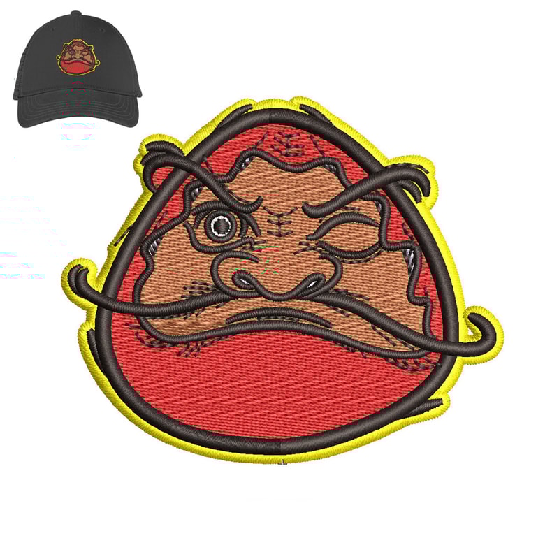 Daruma Japanese 3d puff Embroidery logo for Cap ..jpg