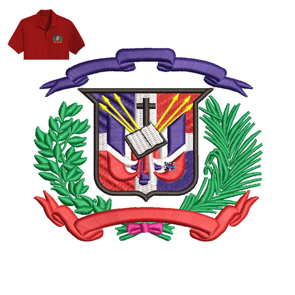Dominicana Republic Embroidery logo for Polo Shirt..jpg