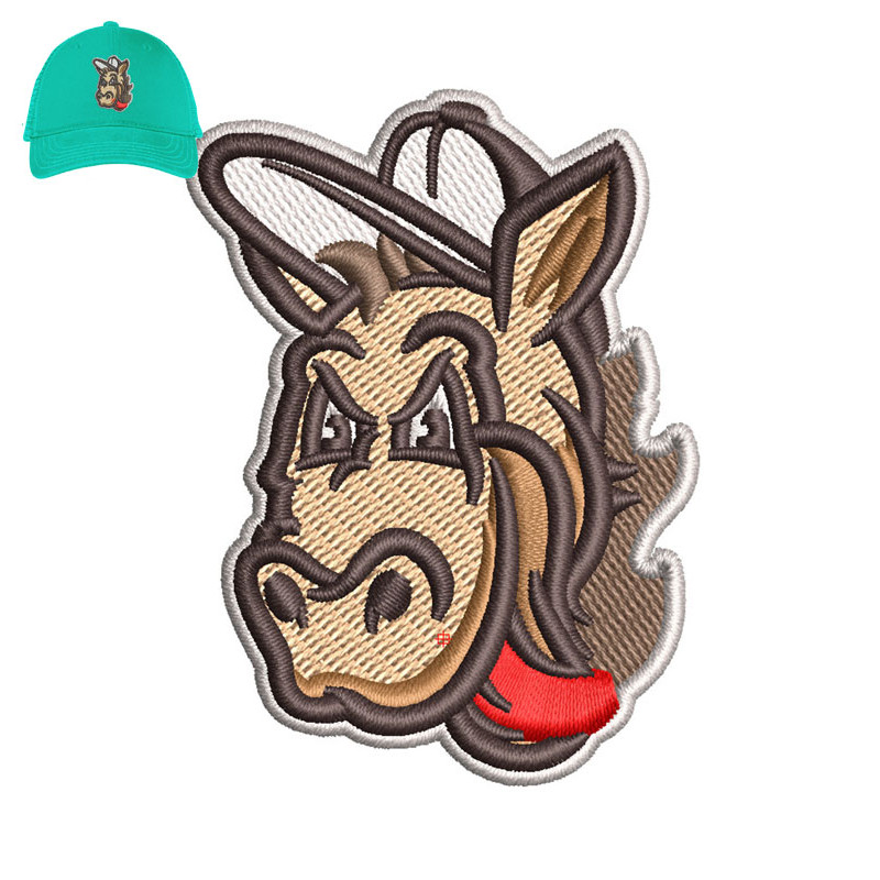 Donkey Head Embroidery logo for Cap ..jpg