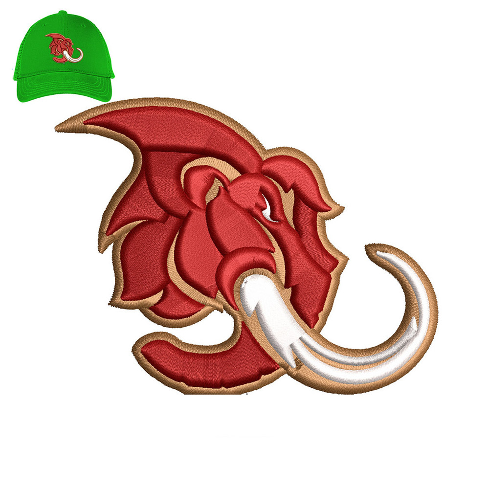Elephant Embroidery 3D puff Logo For Cap..jpg