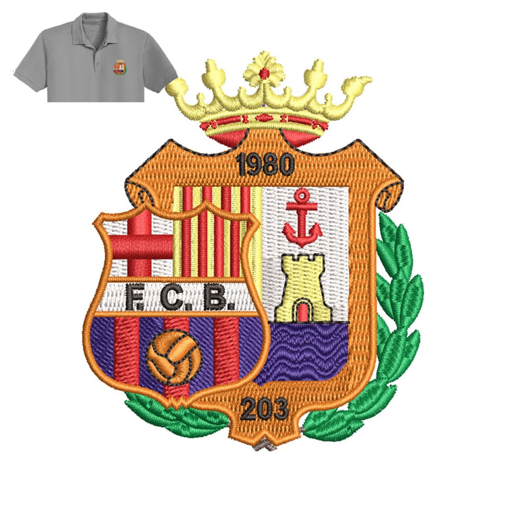 FC Barcelona Embroidery logo for Polo Shirt..jpg